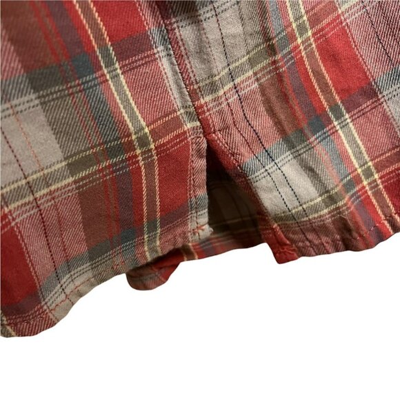 ONCE UPON A DREAM  Women's Blouse Top Button Up V-Neck Long Sleeves Plaid Red XS - Picture 4 of 6